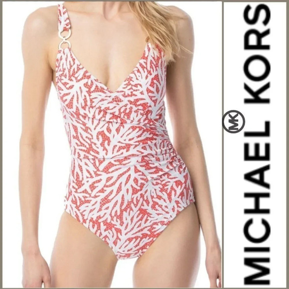 Michael Kors SZ 6 Coral One Piece Swimsuit - Picture 1 of 10